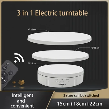3 V 1 Inteligentných Elektrických Točivých Nainštalovať 360° Gramofónu Nariadenia USB Nabíjanie Displej Stojan Pre Video Streľba Prop Šperky