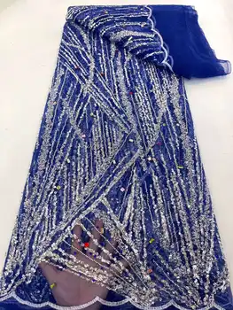 Klasické Nový Príchod francúzskeho Nigérijský Šplhať Ťažké Flitrami Korálkové Čipky Textílie 21-63007 Vyšívané Lady Zobraziť alebo Party Šaty