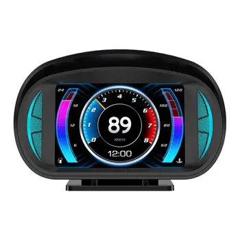 Auto Heads up Display Univerzálneho Motora ot / MIN Rýchlosť Jazdy Teplota Vody Multifunkčné Inclinometer Digitálny Rýchlomer