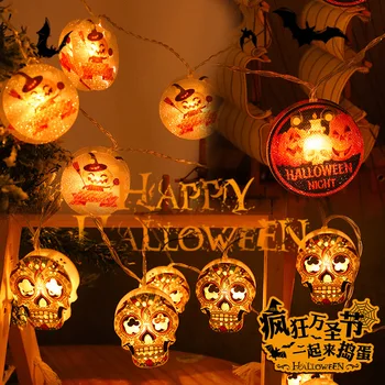 Halloween LED Dekoratívne Svetlo Nákupné Centrum Ghost Festival Lebky Vonkajšie Ozdobné Svetlo Reťazec