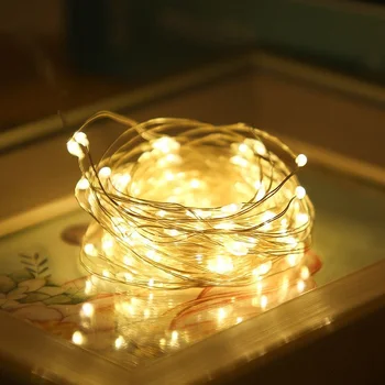 Strana Svetla Batérie Vonkajšie Svetlo String LED Svadobné, Vianočné Dekorácie, Medený Drôt Svetlo Dovolenku Svetlo Víla Svetlo Izba Dekor
