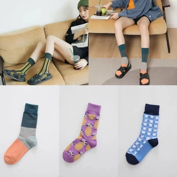 Osobnosti trend neutrálne ponožky Japonských a kórejských retro štýl street pár ponožky