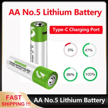 1.5 V Batéria AA 2600 mWh 1,5 V NIE.5 Lítium-USB Nabíjateľné Batérie pre Myš Elektrické Hračky Baterka Batérie Typu C Nabíjania
