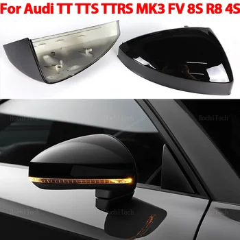 Carbon fiber vzor zrkadlo pokrytie Čierne zrkadlo pokrytie Prekrytie pre TTS Audi TT RS TTRS MK3 8S 15-23 R8 2016-23 Náhradné