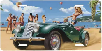 Sexy Pláži Hliníkové špz špz Retro Beach Art Auto Prednej špz Márnosť Značku Kovu Auto Doska 6X12 Palec