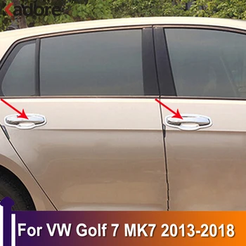 Pre Volkwagen VW Golf 7 MK7 2013 2014 2015 2016 2017 2018 Chrome Strane Dverí Rukoväť Kryt Výbava Exteriér Príslušenstvo