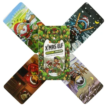 X'mas Elf Tarot Karty Vianoce, Zelená 78 Palube Oracle anglický Vízie Veštenie Edition Borad Hranie Hier