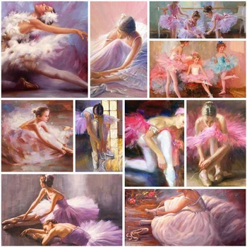 Balet Girl Scenérie Farba Číslo Remeslá Umenie A Remeslá Pre Dospelých Wall Art Dieťa je Dar Dropshipping 2023 HOT