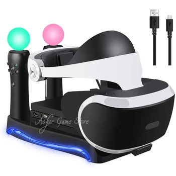 PS4 VR nabíjacia Stanica Display Stojan na pripojenie Dokovacej stanice Nabíjačky LED Prezentácie pre Sony Playstation Move PS VR PSVR Headset CUH-ZVR2 2.