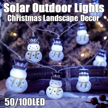 LED Solárne, Vianočné Snowmans Svetla Vonku Tvorivé Oplechovanie Elk String Lampy Dovolenka Scény Závesy Záhrady Party Dekorácie