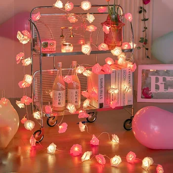 LED Ruže Kvet String Svetlá USB/batériové Vianočné Osvetlenie Rozprávkových Svetiel Led Vonkajšie Osvetlenie Reťazce Záhradné Dekorácie