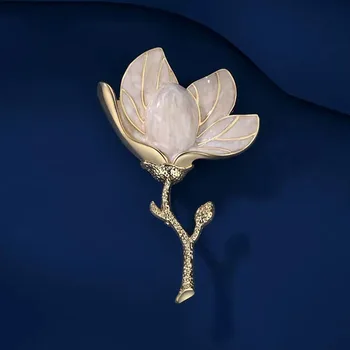 Ženské Módne Vintage Kvet Brošňa Pre Ženy, Luxusné Zlatá Farba Zliatiny Smalt Rastlín Brošňa Kolíkmi