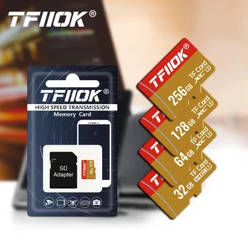 TFIIOK Micro SD Kartu, Pamäťovú Kartu 64GB 128 gb kapacitou 256 GB U3 Micro SD Flash C10 8 GB 16 GB 32 GB U1 TF Karty Cartao De Memoria Pre Mobile