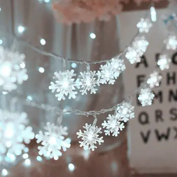 Snowflake LED Reťazec Svetlo Veniec, Vianočné Dekorácie, Party Domov Vianoce, Santa Claus Darčeky Navidad 2023 Šťastný Nový Rok