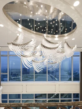 Pierko krídlo modelovanie luster villa hotel lobby lampa duplex budovy točité schodisko,