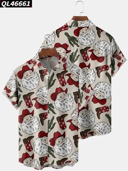 Bežné Havajské Voľné Top Streetwear Lete Retro Tričko Krátky Rukáv Vintage Tlačidlo Klope Oblečenie