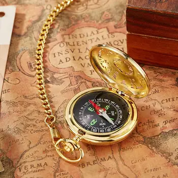 Kompas Vreckové Hodinky Vintage Pás Reťazca Jasnú Štruktúru Polohy Úľavu Outdoorové Aktivity Vonkajšie Kompas Vonkajšie Dodávky