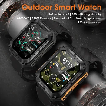 C20pro Bluetooth 5.0 Hovor Smartwatch Vonku Tri-dôkaz Športové Nepremokavé Krok Počítanie Smartwatch Je Vhodný pre Android IOS
