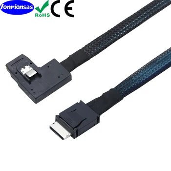SFF-8611 Kábel OCuLink PCIe karty PCI-Express SFF-8611 kom 4i SAS SFF-8087 pravý uhol SSD Údaje Aktívny Kábel