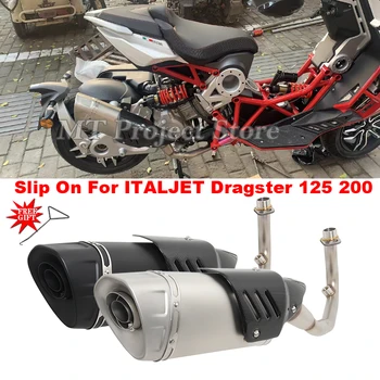 Slip Na ITALJET Dragster 125 200 Motorycle Výfukových Uniknúť Systému Odkaz Rúry z Uhlíkových Vlákien Tepelný Štít Moto Utlmiť DB Vrah