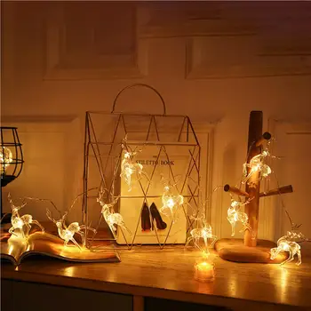 Vianočné Elk Svetlo String Domovskú Scénu Rozloženie Záhradné Príslušenstvo LED Lampa