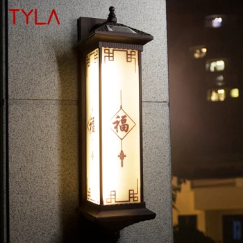 TYLA Vonkajšie Solárne Nástenné Svietidlo Tvorivosti Čínsky Sconce Svetlo LED Vodeodolné IP65 pre vnútorné Nádvorie Villa Verandu
