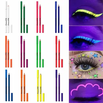 Kontúrovacia Farba Nastavená 12pcs Fluorescenčné Drevený Farebné Eyeliners Nastaviť strúhadlo Zahrnuté Eye make-up Dodávky Dlhé