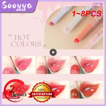 1~8PCS Láska Tvar Rúžu Jelly Zrkadlový Lesk na Pery s dlhotrvajúcim Nepremokavé Lip Glaze Kvet Lip Tint Balzam kórejský Kozmetika
