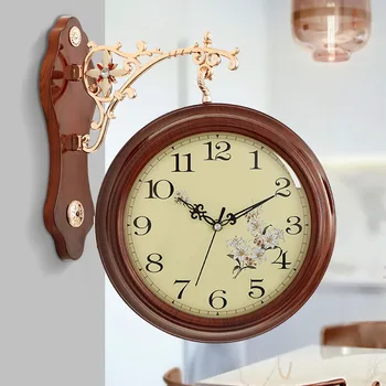 Luxusné Okrúhle Nástenné Hodinky Módne Moderné Interiérové Drevené Staré Flip Clock Spálne Reloj De Porovnanie Domova Minimalistický Dekor