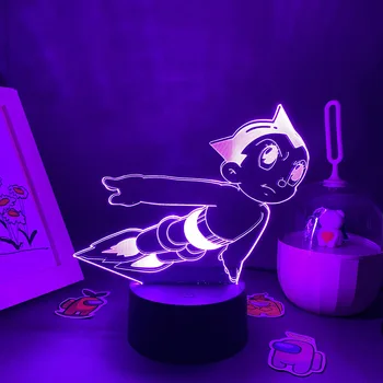 Anime Mocný Atóm 3D LED Neon Nočné Osvetlenie, Cool Narodeninám Darčeky pre Deti Kawaii Spálňa Decor Otaku Neon Lávové Lampy Manga Astroboy