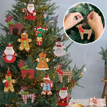 Vianočný Strom Dekorácie Malý Prívesok Santa Claus Snehuliak Perník Muž Elk Cookie Muž Merry Xmas Party Dodávky Živice Plavidlá
