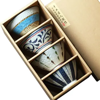 Ručne maľované ryža misy Japonský štýl keramické polievkové misy praktický darček prázdninový darček k narodeninám stolový a kuchynský riad nastaviť