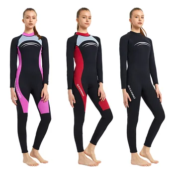 Šnorchlovanie, Surfovanie, Plávanie Dlhý Rukáv Udržať 3MM Neoprénu Wetsuits Potápanie Obleky pre Ženy Jeden Pices Teplé Vodné Športy