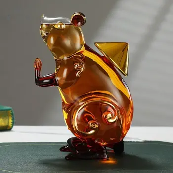 Unqie myš v tvare dizajn 1000ML jasné, whisky decanter bezolovnaté barware fľaša vína pre Alkohol Škótskej Bourbon