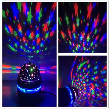 LED Mini Star Light DJ Vianočné Projektor Strobo Strany, Svetlo, Hudba Pre Auto Domácej Strany Zrkadlo LED USB Magic Spinning Laser na Čítanie