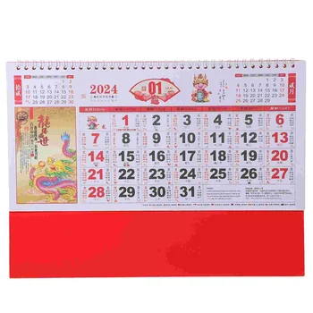 Kalendár Stene Visí Tradičné Gold List Papiera Dekoratívne 2024 Čínsky Nový Rok