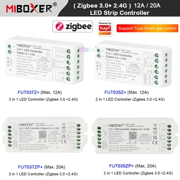 Miboxer (Zigbee 3.0+2.4 G) 2 v 1 Dvojitá biela Jednu farbu svetla pásky stmievač 3 v 1 RGBW RGBCCT RGB LED Pásy Radiča app Tuya