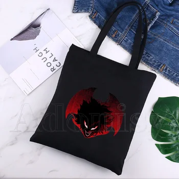 Devilman Crybaby Anime Plátno Black Nakupovanie Tote Bag Opakovane Ramenný Handričkou Knihy Taška Darček Kabelka