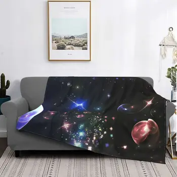Priestor Vesmíru Deka Fleece Jeseň/Zima Galaxy Planéty Multifunkčné Mäkké Hodiť Deka na Posteľ Cestovné posteľná bielizeň Hody
