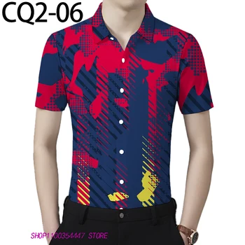 Pánske najnovšie bežné tričko Vysoko kvalitné digitálne tlačené krátky rukáv šaty, tričko pánske top