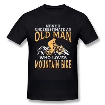 Tričko pre Mužov Nikdy Podceňovať Starý Muž s Horský Bicykel Tričko Chlapec Čisté Krátke Rukáv MTB Čaj