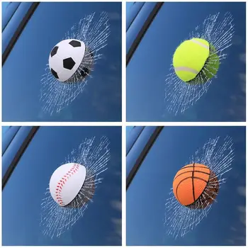 1 KS Auto Samolepky 3D Baseball, Futbal, Tenis Loptu 17 cm 17 cm Obtlačky Okno DIY x Auto Auto Auto Tela Narazí Auto Styling zariadené, pri V3C3