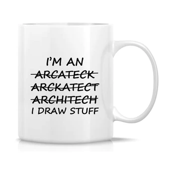 Som Architekt som upozorniť na Veci, 11 Oz Keramické Hrnčeky Kávy Zábavné Sarkazmus Sarkastický Motivačný Inšpiratívne Narodeninám