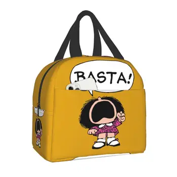 Mafalda Bašta-Tepelne Izolované Obed Taška Quino Manga Prenosné Lunch Box Tote pre Ženy, Deti Camping Cestovná Taška na Uskladnenie Potravín