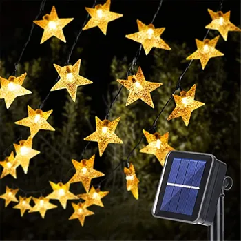 Solar Star String Svetlá 8 Režimov Ligotať Víla Nepremokavé Garland Pre Vonkajšie Záhrady Trávnik Vianočný Strom, Plot Balkón Dekor