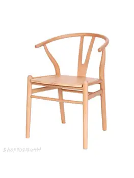 Y stoličky z masívu Nordic jednoduché, moderné jedálenské stoličky voľný čas opierkou späť domov drevené stoličky Čínsky ratan balkón krúžok stoličky