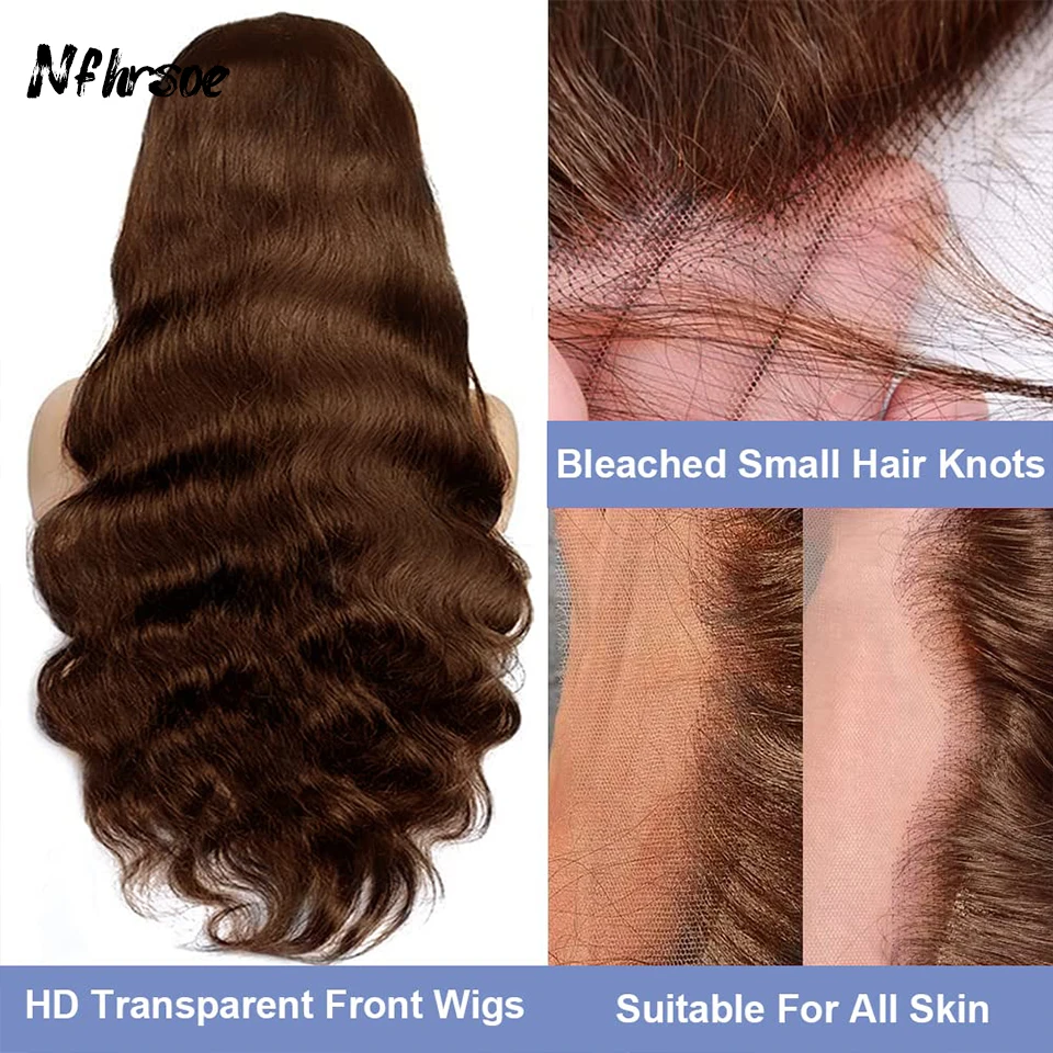 Hnedé Čipky Dopredu Ľudské Vlasy, Parochne HD Transparentné Glueless Telo Vlna Farebné Ľudské Vlasy Čipky Čelnej Parochňu