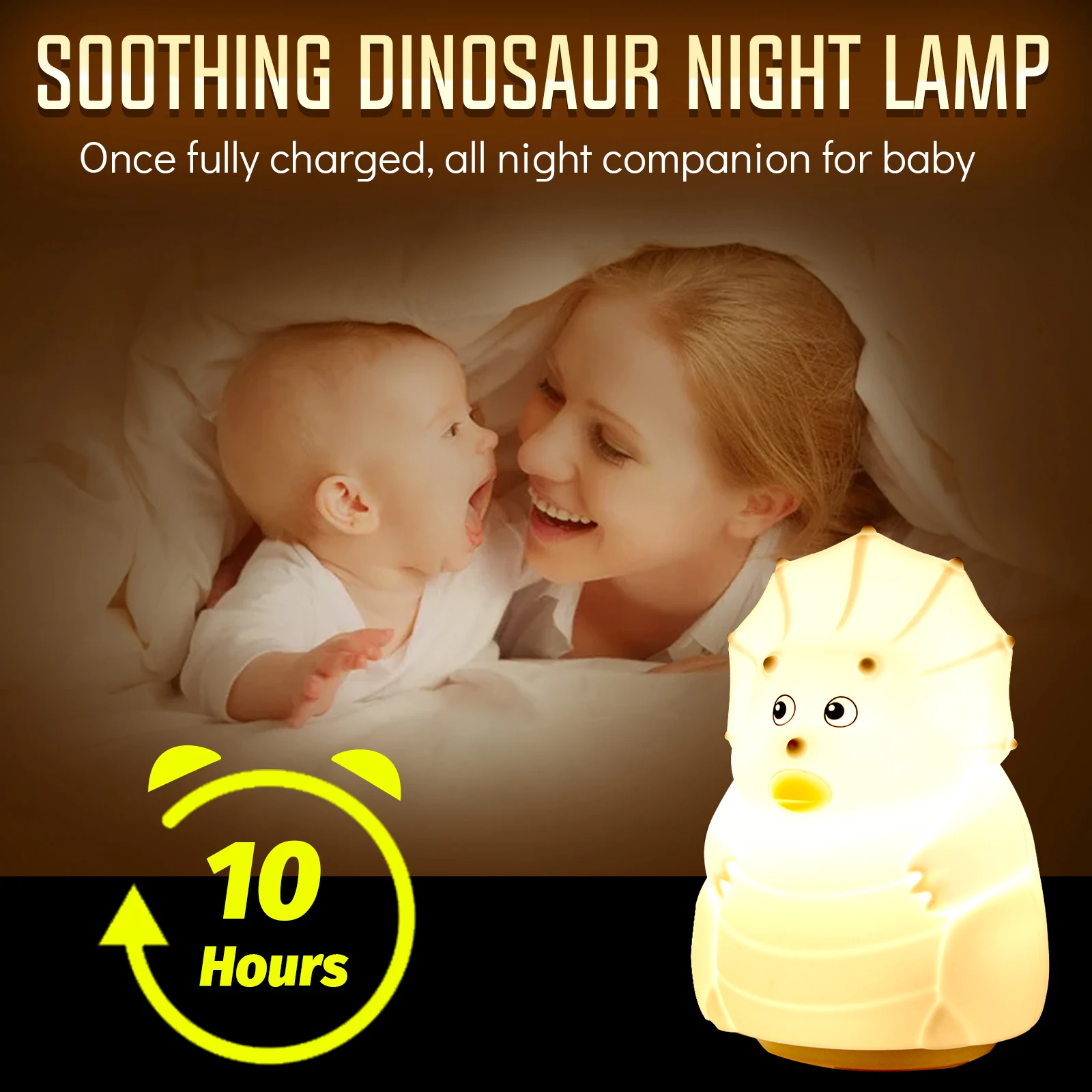 Led Deti Nočné Svetlo Dinosaura Dotykový Snímač Lampa USB Silikónové Kinderen Spálni Spacie Plochy Dekor Lampa Dieťa Prázdninový Darček