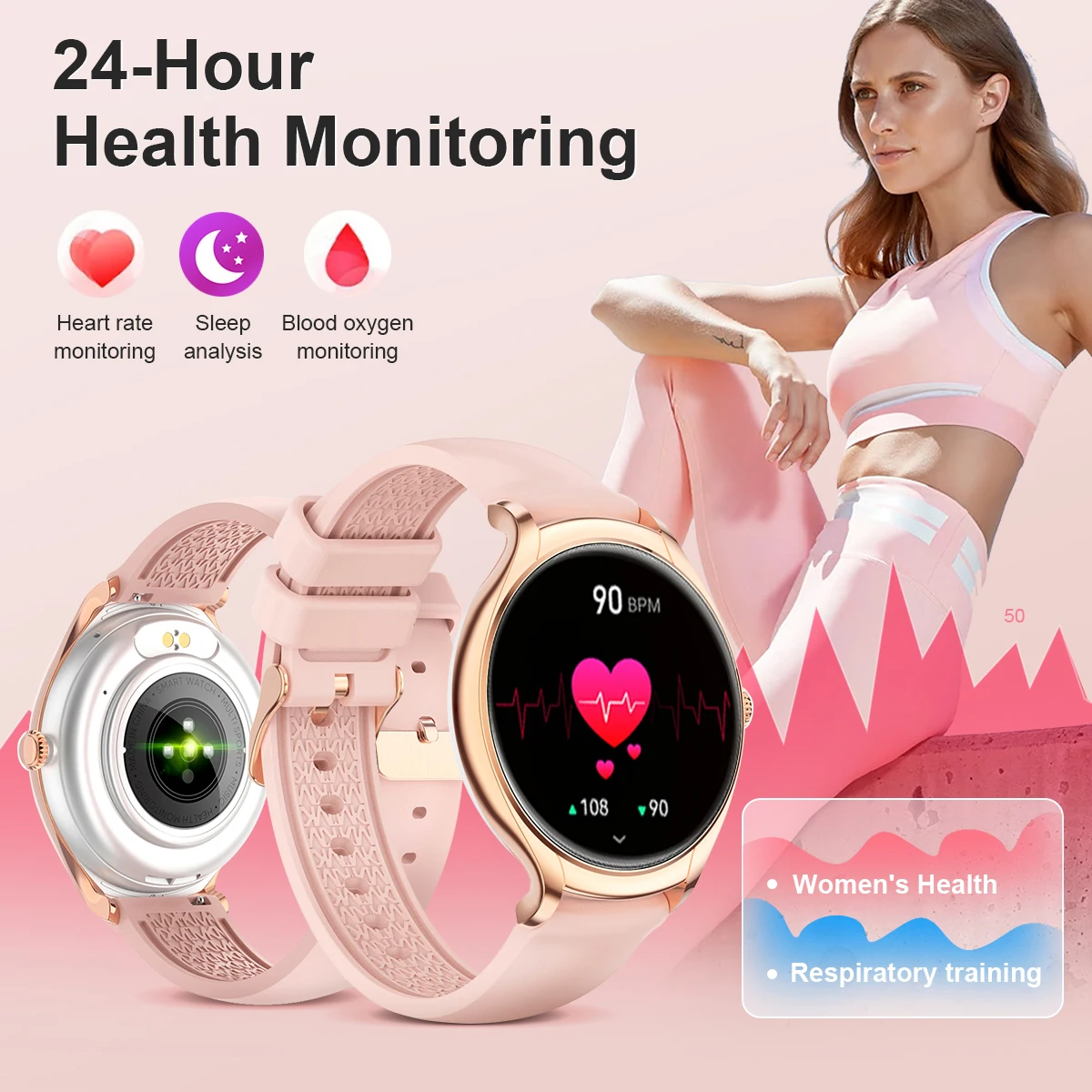 LIGE Smart Hodinky Žena, Fitness AI Hlas Bluetooth Hovor bez Okrajov Náramok Ženy Zdravia Srdcovej frekvencie Tracker Nové Smartwatch Dámy