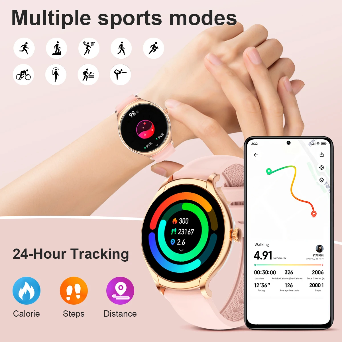 LIGE Smart Hodinky Žena, Fitness AI Hlas Bluetooth Hovor bez Okrajov Náramok Ženy Zdravia Srdcovej frekvencie Tracker Nové Smartwatch Dámy